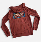 RVCA Surf Burnt Orange Zip Hoodie Lightweight XS Photo 0