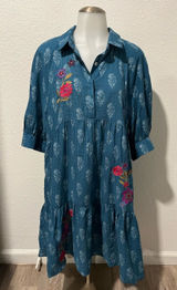 Natural Life Boho Floral Embroidered Dress Size Large Photo 0