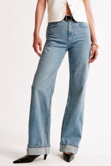 Abercrombie 90s Relaxed Fit Jean High Rise With Cuff Photo 0
