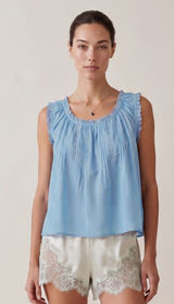 NWT Few Moda Violetta Cotton Top size Small S Blue lace tank Sorella Photo 0