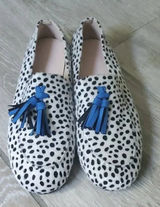 NWOT Dalmatian Print Tassel Loafers Size 40 Photo 0