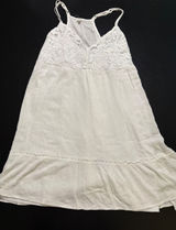 Maurices White Crochet Lace Gauze Boho Ruffle Hem Cami dress XL Photo 0