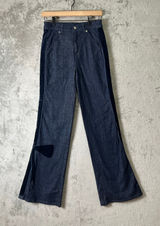Maeve Bow Peep High Rise Flare‎ Jeans Dark Wash Bow Detail Suede 25 Cool Girl Photo 0