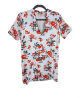 Blackbird White Coral Floral‎ Short Sleeve Lightweight Lined Mini Dress Size S Photo 0