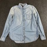 J.Crew Womens Light Wash Chambray Denim Button Down Shirt Size 4 Long Sleeve Photo 0