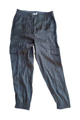 Anthropologie Green Satin Cargo Jogger Pants Women Small Utility Streetwear Photo 0