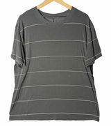 Lululemon All Yours Tee Black White Stripe Relaxed Fit Women’s size 10/12 Photo 0