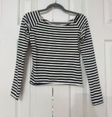 Brandy Melville Striped Off-The-Shoulder Long Sleeve Top Photo 0