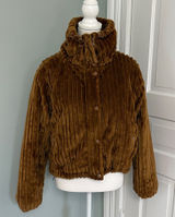 BDG Urban‎ Outfitters Brown Corduroy Velvet Cropped Puffer Coat Jacket Size XS Photo 0