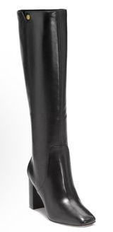 COLE HAAN CHRYSTIE women leather block heel knee-high boots COLOR BLACK SIZE 5.5 Photo 0