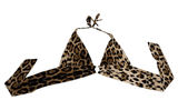 SHEIN Retro Leopard Animal Festival Crop Backless Halter Top Size Medium Photo 0
