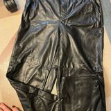 Women’s Black Leather Pants Photo 0