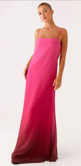 Peppermayo Fuschia Ombré Maxi Backless Shift Dress Photo 0