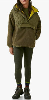 Bass‎ Outdoor Women’s Mixed Media Ripstop Sherpa Hooded Jacket Olive XL $109 Photo 0