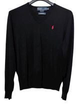 Polo by Ralph Lauren Vintage Black & Red Custom Fit Merino Wool V-Neck Sweater Sz L Photo 0
