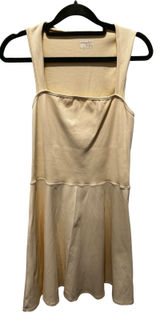 OQQ Athletic Tennis Dress Pale Yellow‎ Large Ribbed Square Neck Gym Casual Photo 0