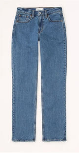 Abercrombie & Fitch 90s Straight Mid Rise‎ Curve Love Jeans Women's 26 Long Blue Photo 0