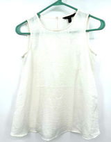 Banana Republic size XXS petite white semi sheer tank top‎ sleeveless blouse Photo 0