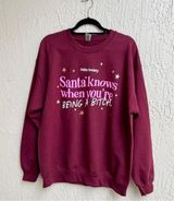 Polite society thick cotton purple sweatshirt SANTA Large Photo 0