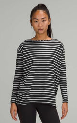 Lululemon Striped Back in Action Long Sleeve Tee Sz 8 Photo 0