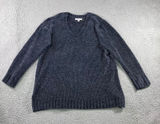 ORVIS‎ V Neck Chenille Knit Sweater Women XL Blue Marled Long Sleeve Cozy Casual Photo 0