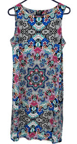 Nicole by‎ Nicole Miller size medium sleeveless shift dress mandala style print Photo 0