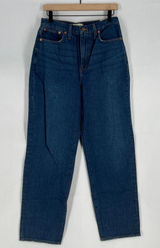 Madewell Baggy Straight Jeans Womens 28 Blue Denim Cotton Stretch High Rise Photo 0