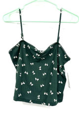Altar'd State Size XL New with Tags Green Tank Top Spaghetti Strap Bow Print Photo 0