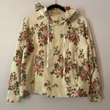 Daily Practice Anthropologie Cream Floral Hoodie Sweatshirt Loungewear Small Photo 0