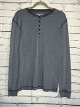 Kenneth Cole Reaction Gray Long Sleeve Tee 1/4 Button SZ XL Relaxed Loose Fit Photo 0