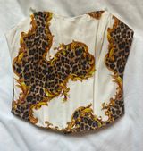 Urban Outfitters MIAOU X Exclusive Morgan Leopard Print Corset Top Photo 0
