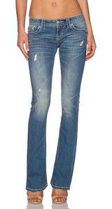 Miss Me Signature‎ Distressed Embellished Pockets Bootcut Jeans Size 27 Photo 0