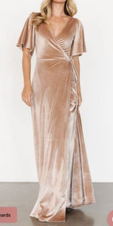 Baltic Born‎ Size-XXL Meghan Velvet Wrap Maxi Dress Champagne Photo 0