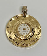 Vintage Caravelle by Bulova women Mechanical Pendant Watch gold tone 33mm works Photo 0