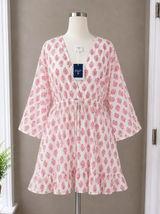 Roller Rabbit Target Pink White Block Print Swim Cover Up Dress Large New Tags Photo 0