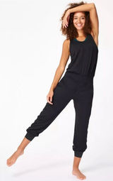 Sweaty Betty Jumpsuit Black Yoga One Piece, Size M, EUC Photo 0