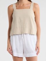 NWT Madewell Linen Blend Tank Natural Beige Medium Photo 0
