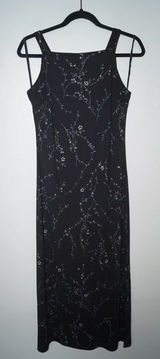 Breakin' Loose Vintage Y2K Maxi Dress Black Floral with Shimmer Size 9/10‎ Photo 0