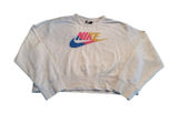 Nike Woman’s L Cross Stitch‎ Logo Fleece Crewneck Sweater Cropped Photo 0