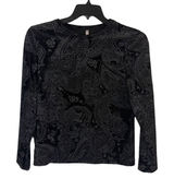 White Stag Vintage‎ 90s Small Fairy Grunge Sparkle Black Whimsigoth Paisley Top Witchy Photo 0