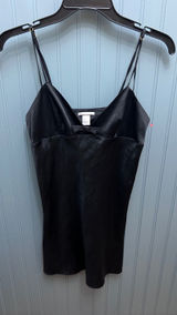 Victoria's Secret Black Satin Bow Accent Mini Slip Dress Small VTG Y2K Photo 0