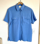 Vintage 100% Silk Short Sleeve Camp Shirt Christie & Jill Blouse Coastal Granny Photo 0