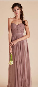 Birdy Grey Mauve tulle Maxi Dress wedding prom party small Photo 0