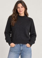 J.Crew Women’s Large Black Merino Wool Alpaca Blend Raglan Mock Neck Sweater Photo 0