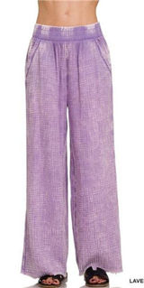 Zenana Washed Double Gauze Elastic‎ Band Waist Pants Photo 0