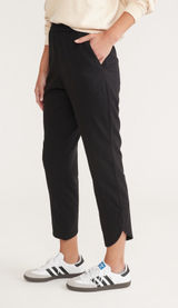 $98 Marine Layer Allison Black Tapered Ankle Pants Elastic Waist Tulip Hem Large Photo 0