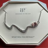 Bomb Party Necklace RBP8640 “Take On The Night” LC Morganite on Rhodium NWT Photo 0