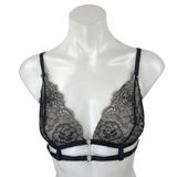 NEW Intimissimi Black Floral Lace Strappy Cami Camisole Lingerie Bra Top Sz 36B Photo 0