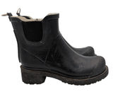 Ilse Jacobsen Rub 47 Black Rubber Chelsea Rain Boots Faux Fur Lined Size 40 Photo 0