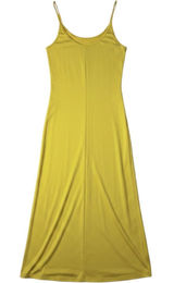 Resortwear Maxi Dress Women XL Yellow Beach Flowy Slip Straps Pockets Stretch Photo 0